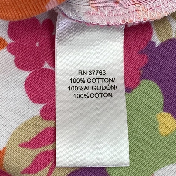 RAFAELLA Allover Multicolored Floral Print Short Sleeve T-Shirt Blouse - Picture 9 of 11